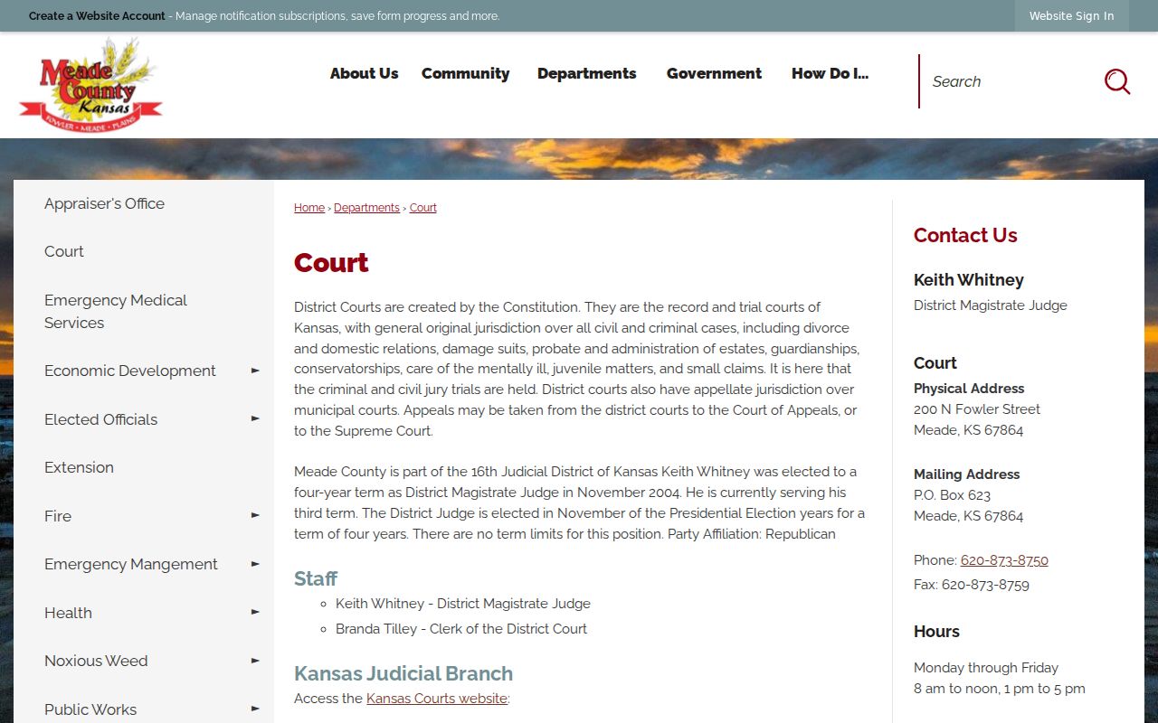 Meade County court docket source with courthouse contact and jurisdiction details