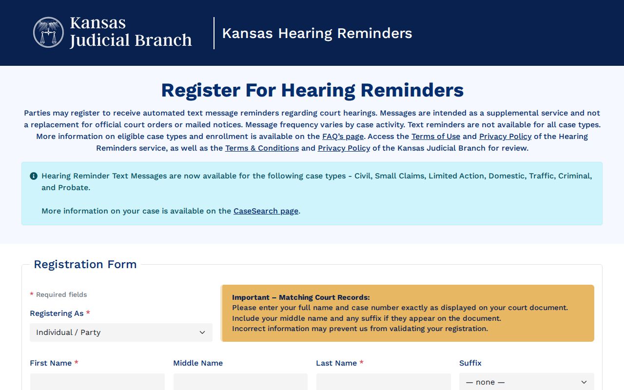 Meade County court schedule link for Kansas hearing reminders