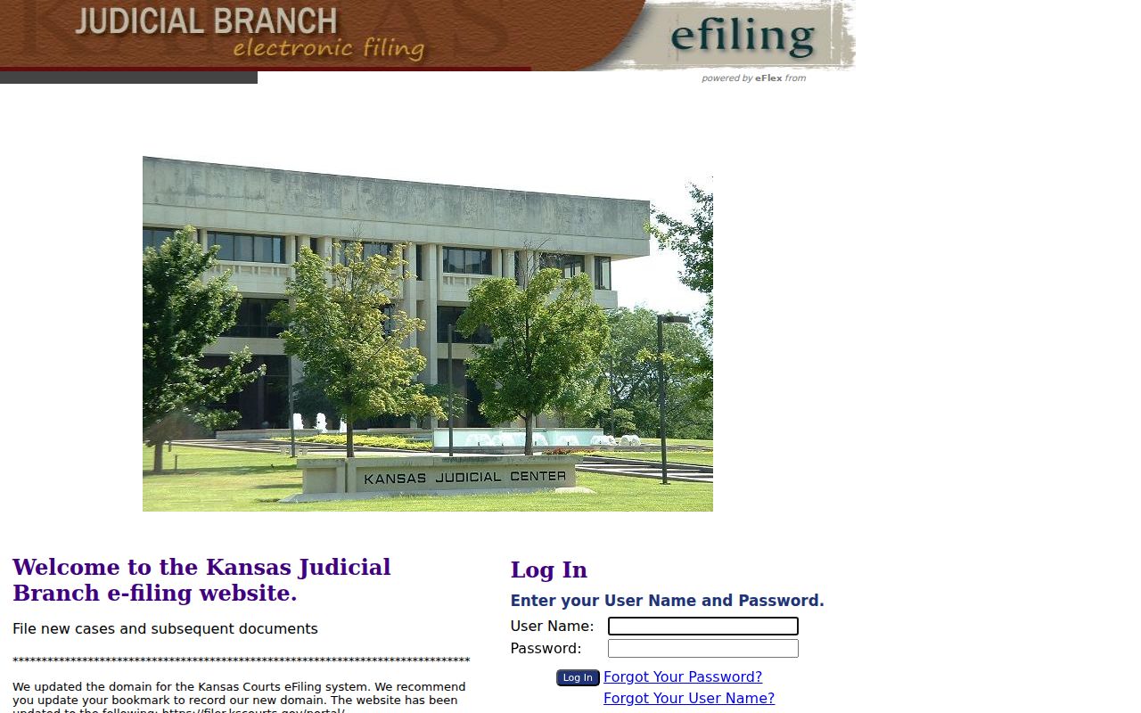 Meade County court records filing route through the Kansas eFlex login page