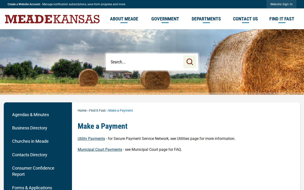 Meade County traffic court records route through the city payment hub